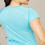 Camiseta Feminina Dry Fit New Horizon Azul Pavão