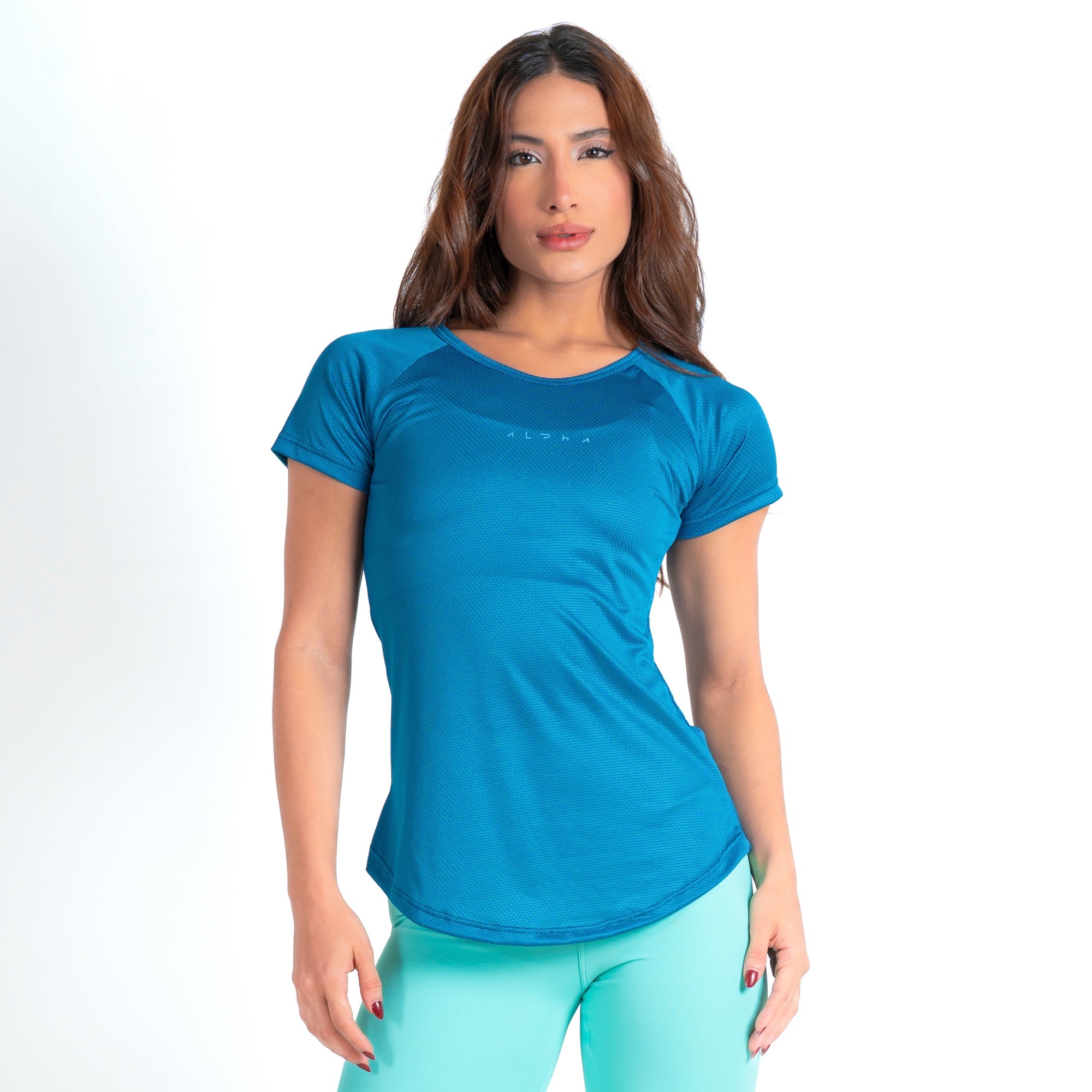 Camiseta Feminina Dry Fit New Horizon Azul Safira