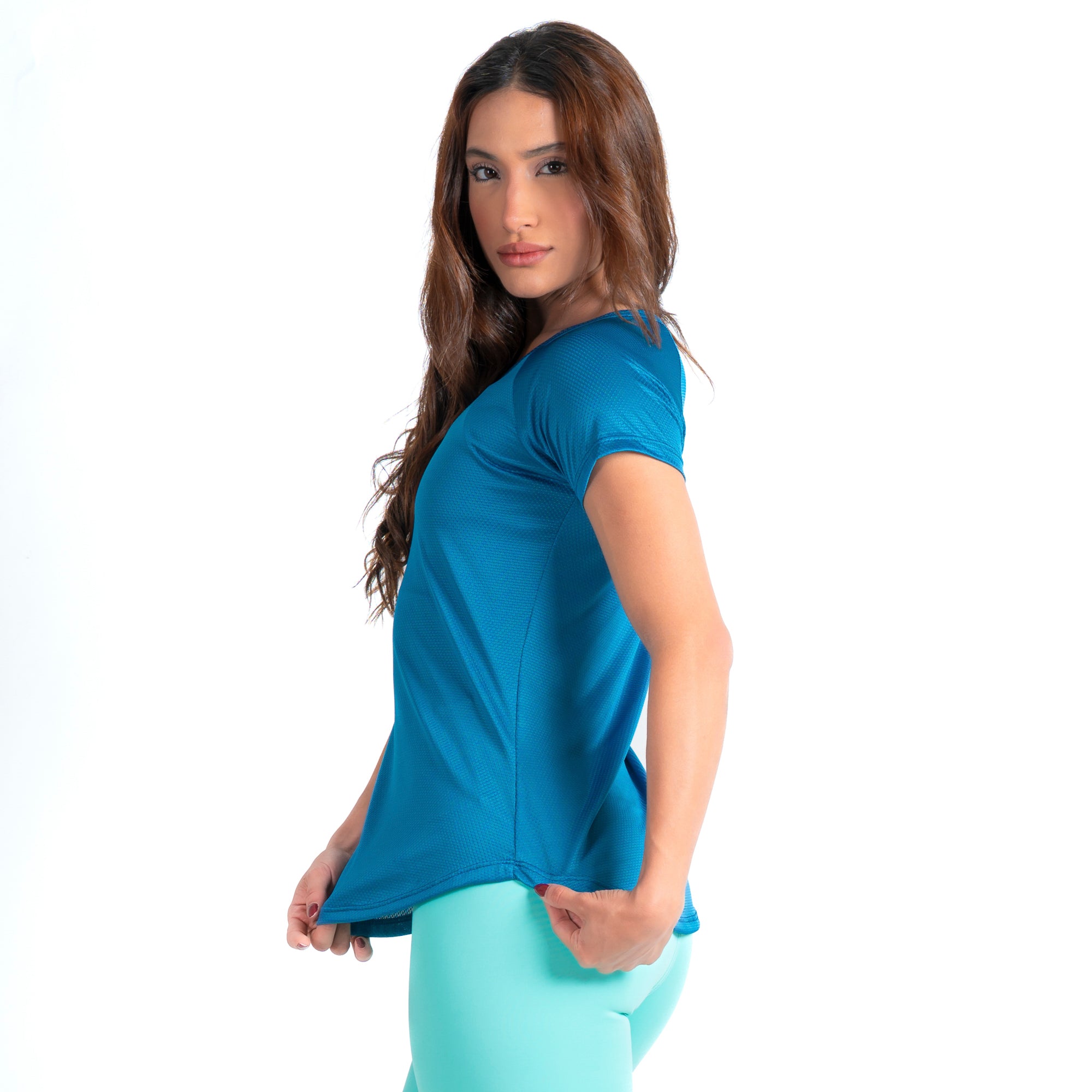 Camiseta Feminina Dry Fit New Horizon Azul Safira – Alpha