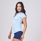 Camiseta Feminina Dry Fit New Lupus Azul Céu