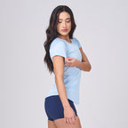 Camiseta Feminina Dry Fit New Lupus Azul Céu
