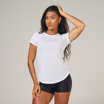 Camiseta Feminina Dry Fit New Lupus Back Branco