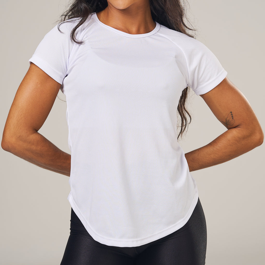 Camiseta Feminina Dry Fit New Lupus Back Branco