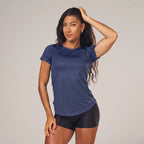 Camiseta Feminina Dry Fit New Lupus Back Marinho