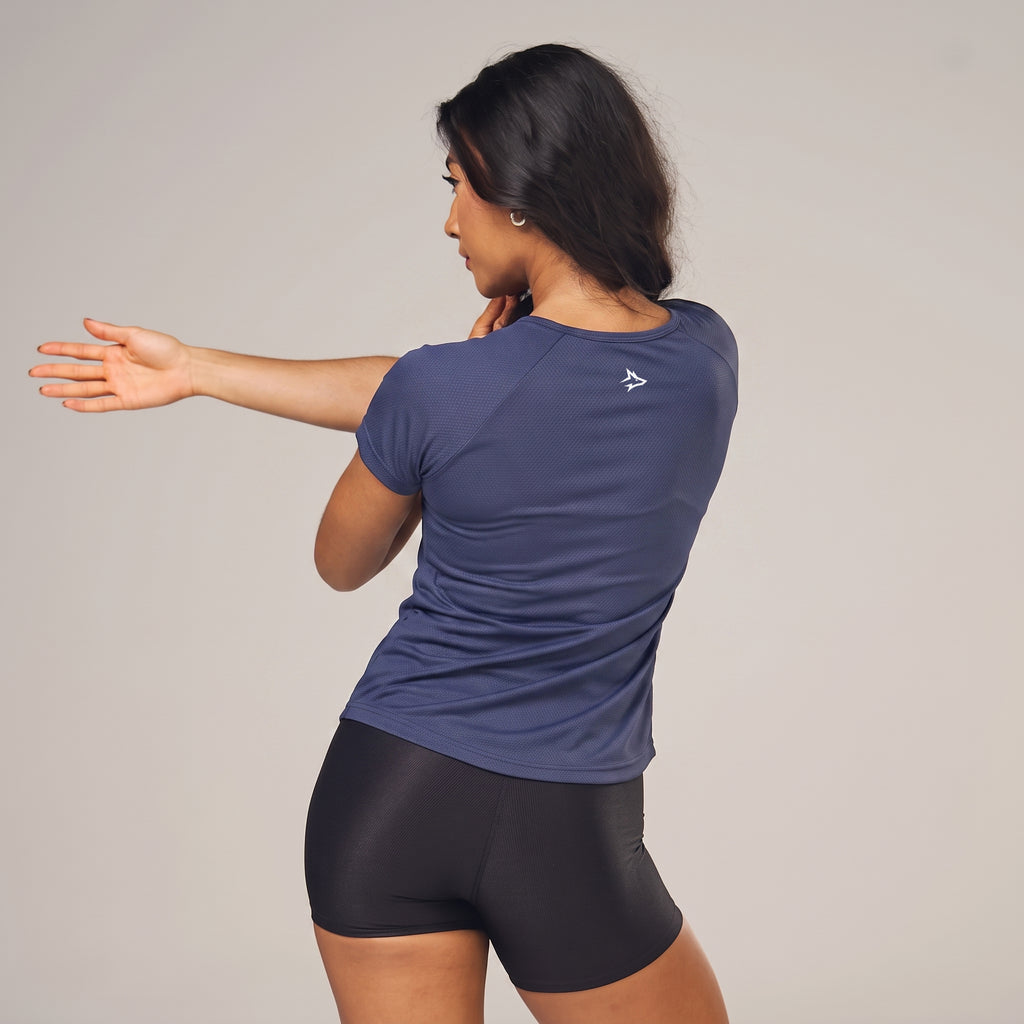 Camiseta Feminina Dry Fit New Lupus Back Marinho