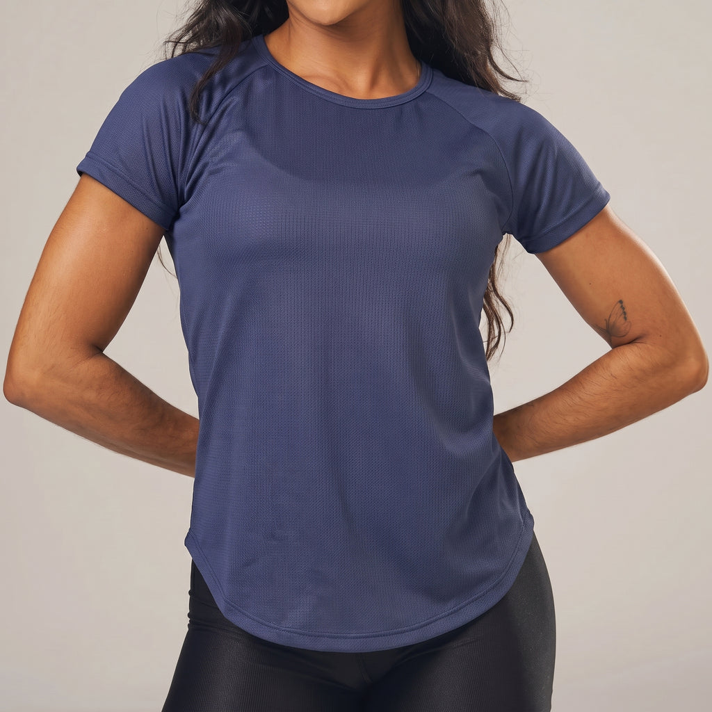 Camiseta Feminina Dry Fit New Lupus Back Marinho