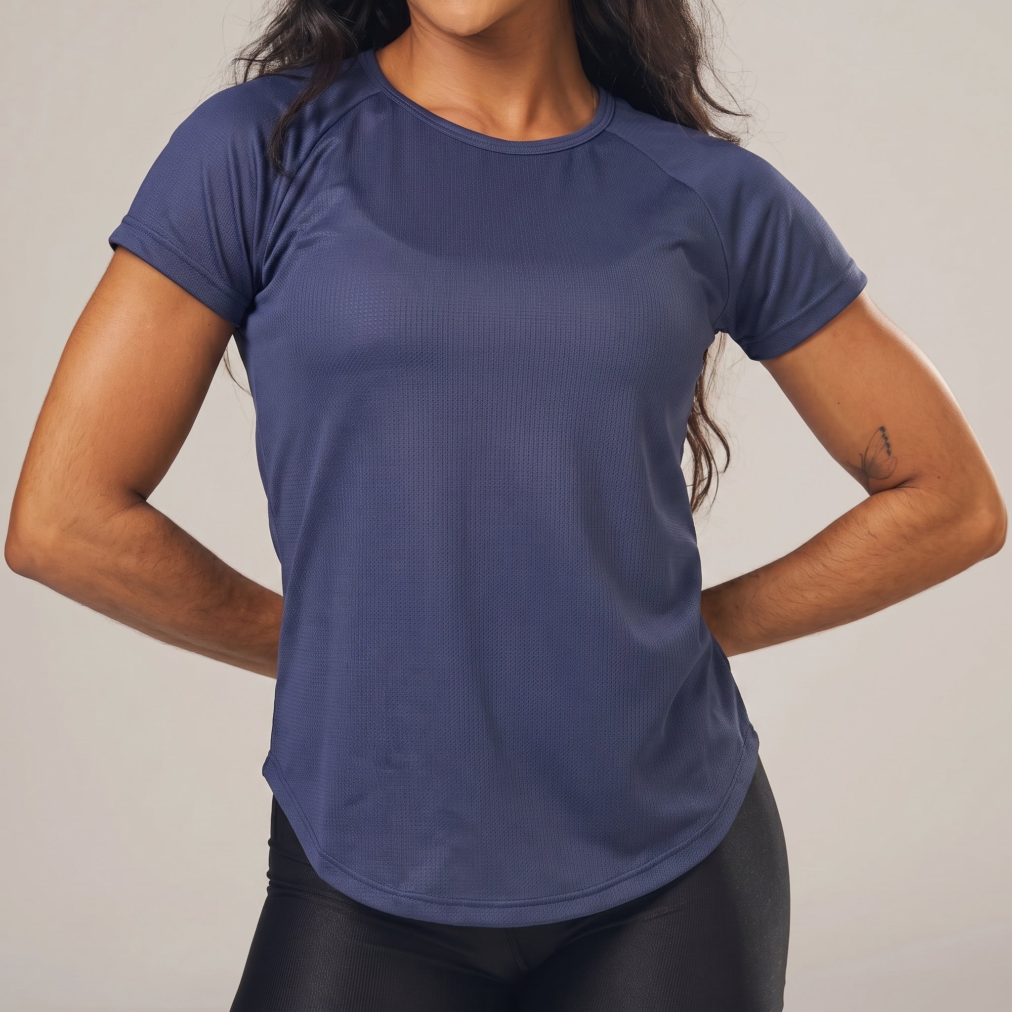 Camiseta Feminina Dry Fit New Lupus Back Marinho