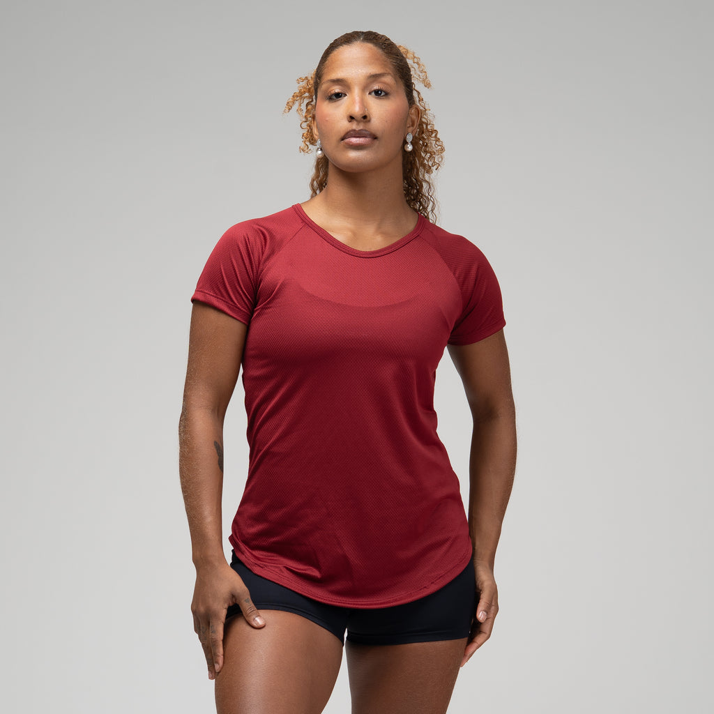 Camiseta Feminina Dry Fit New Lupus Back Vermelho Biking