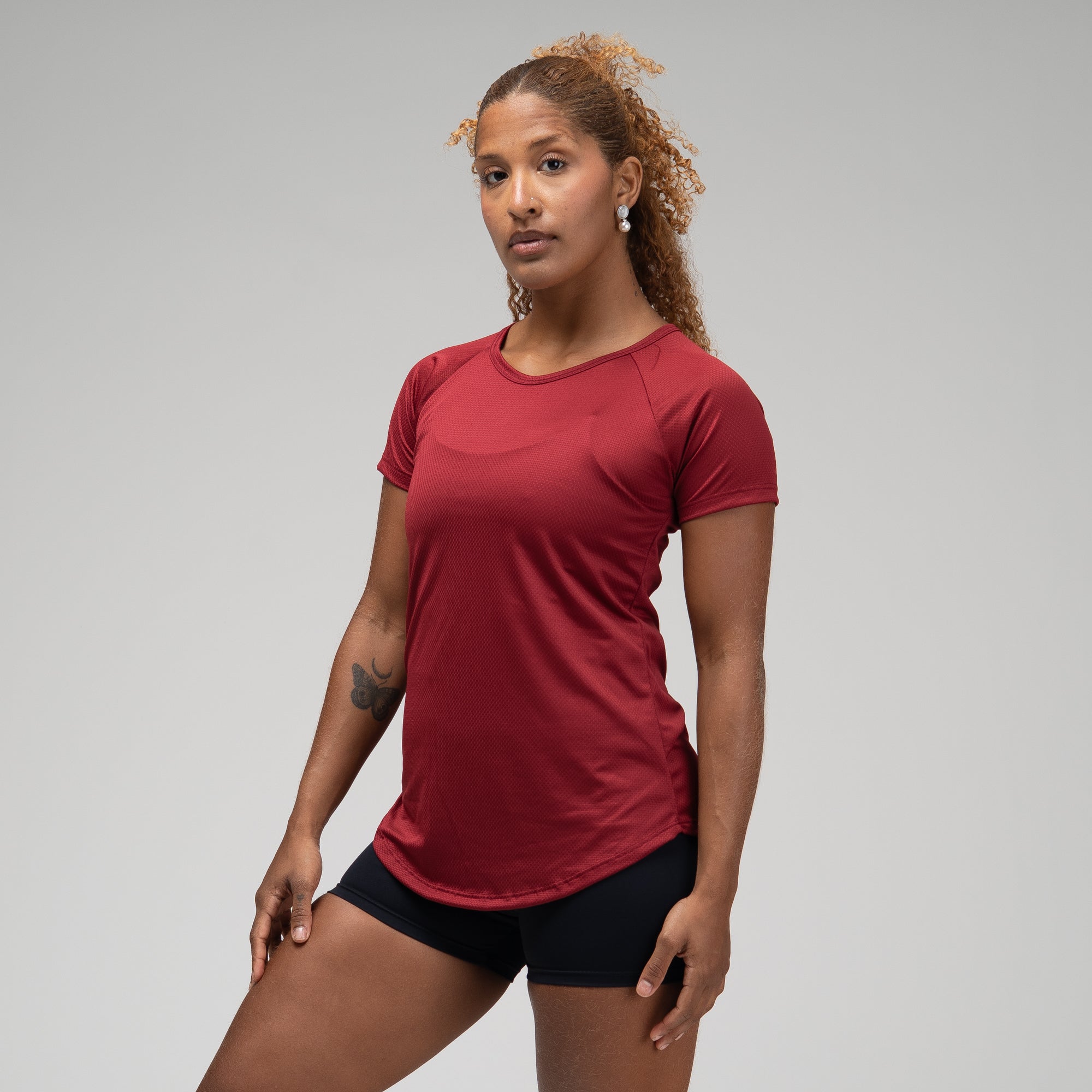 Camiseta Feminina Dry Fit New Lupus Back Vermelho Biking