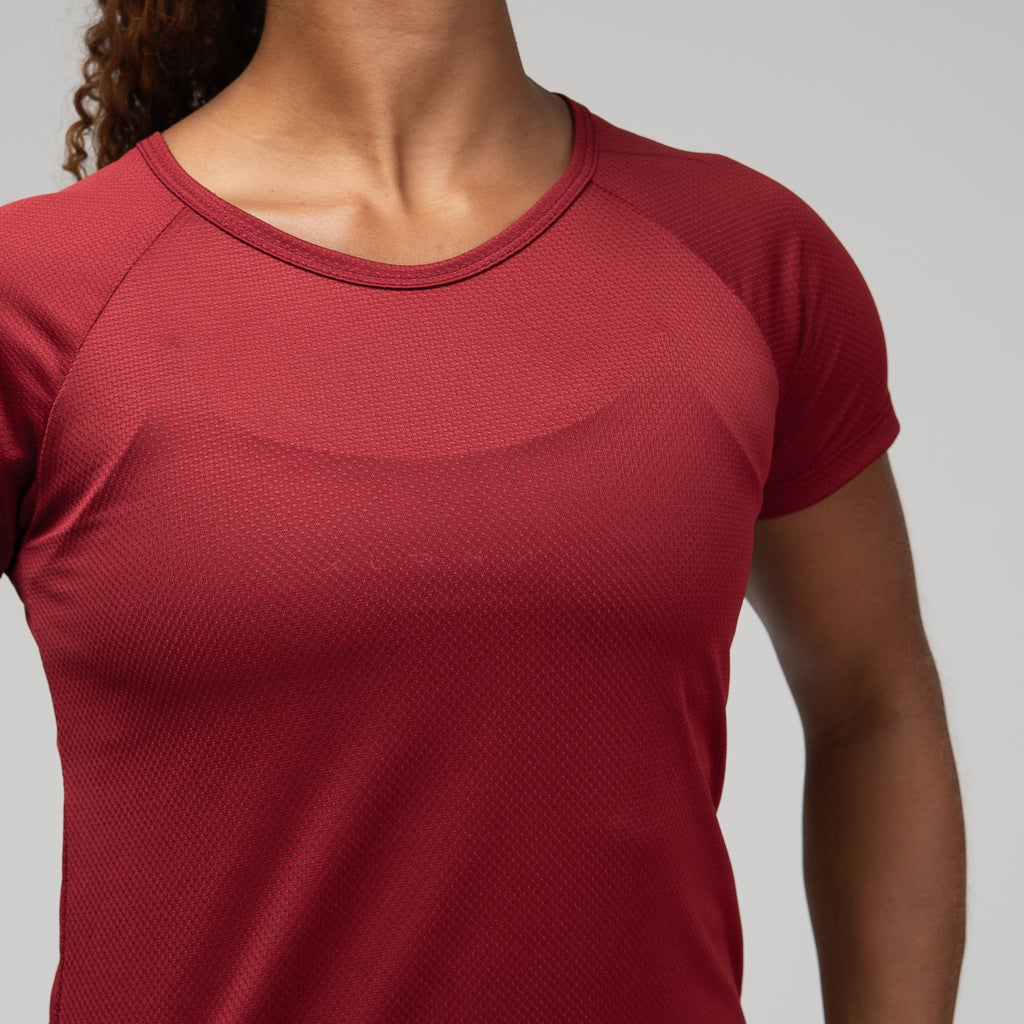 Camiseta Feminina Dry Fit New Lupus Back Vermelho Biking