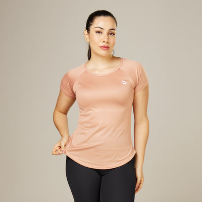 Camiseta Feminina Dry Fit New Lupus Marrom Cappuccino