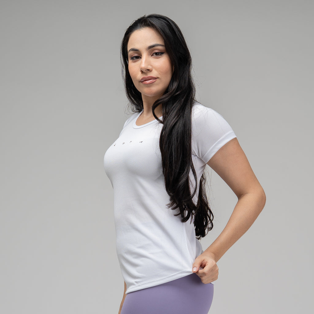 Camiseta Feminina Dry Fit Space Horizon Branco