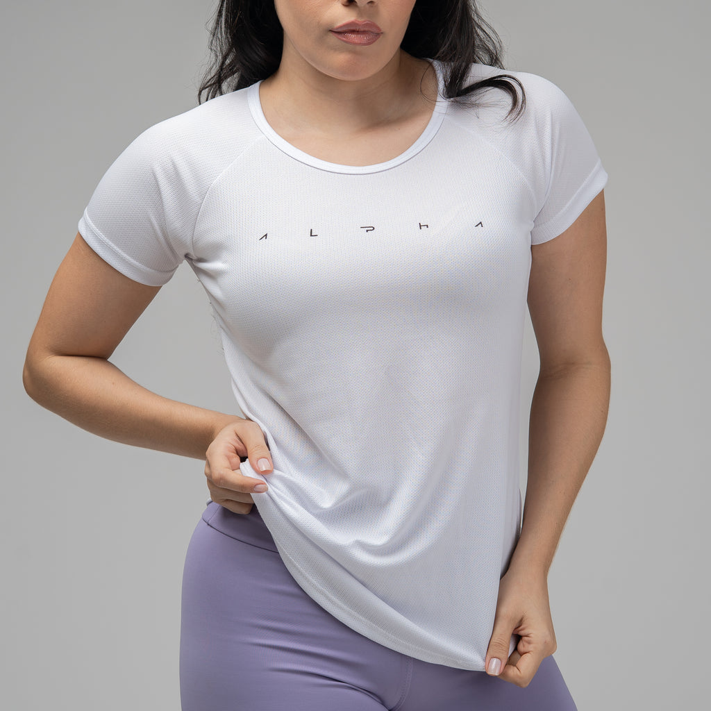 Camiseta Feminina Dry Fit Space Horizon Branco