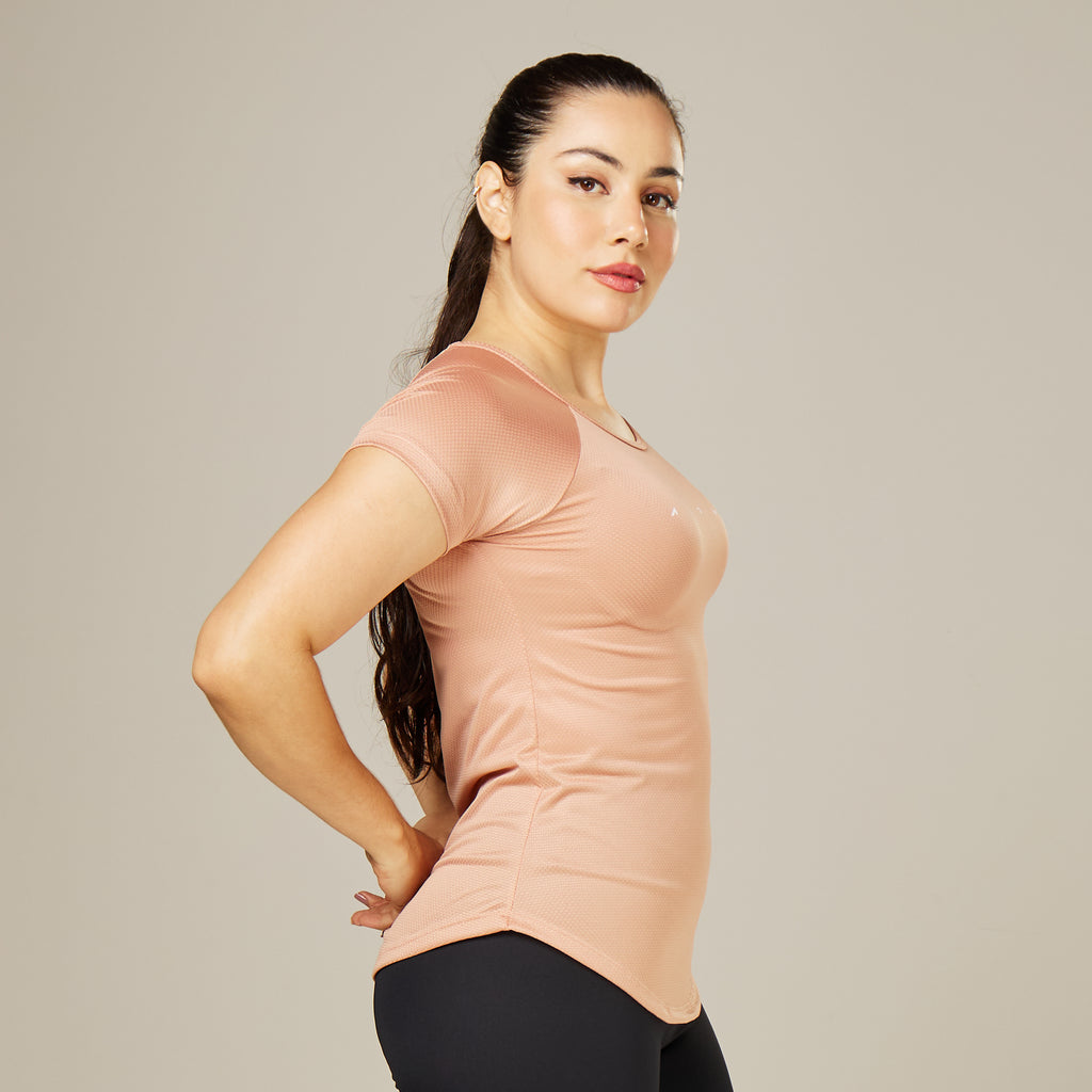 Camiseta Feminina Dry Fit Space Horizon Marrom Cappuccino