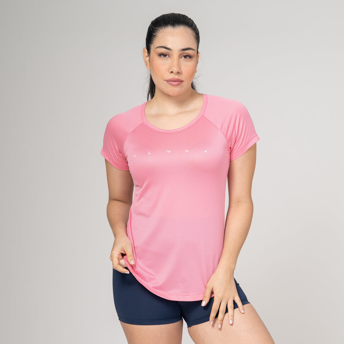 Camiseta Feminina Dry Fit Space Horizon Rosa Flamingo