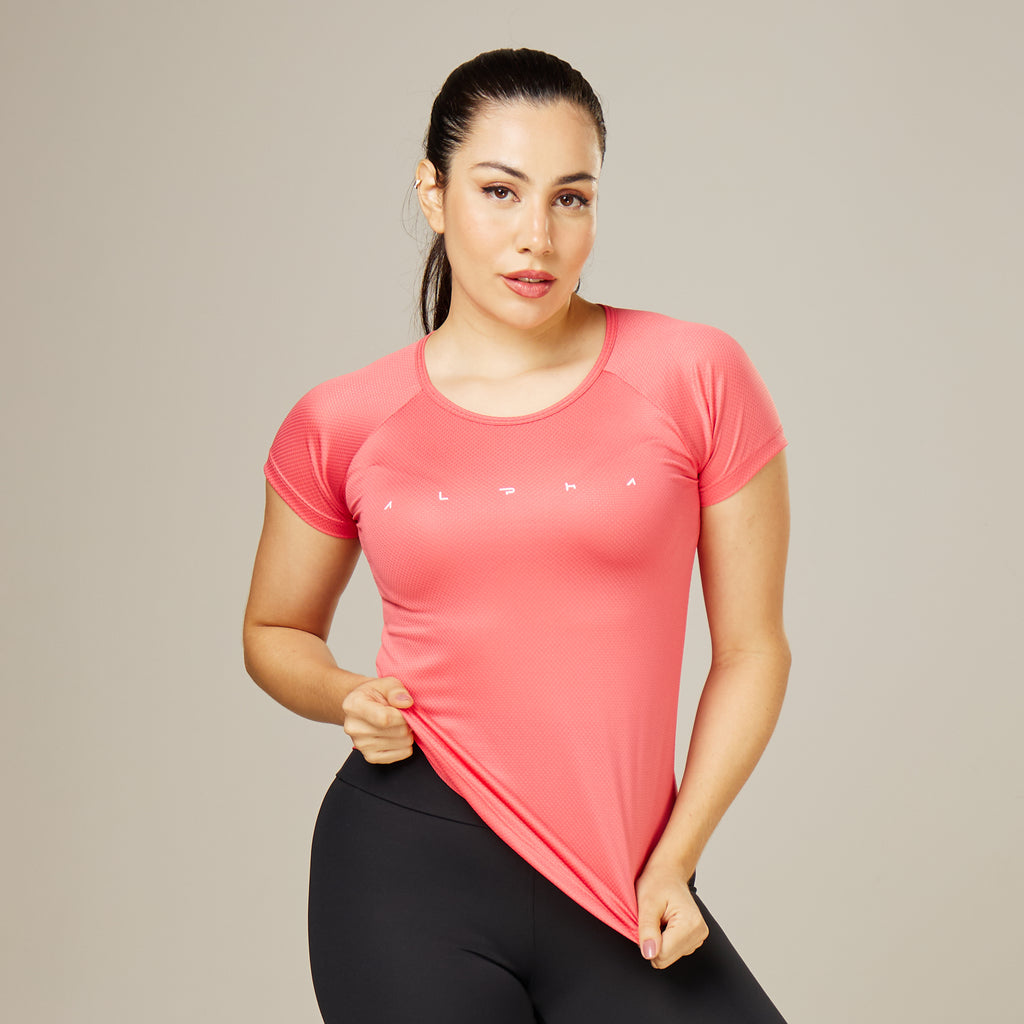 Camiseta Feminina Dry Fit Space Horizon Rosa Paraiso