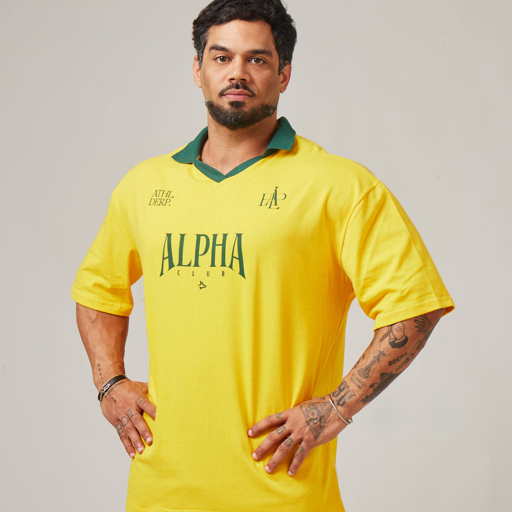 Camiseta Oversized Alpha Club Amarelo Clássico
