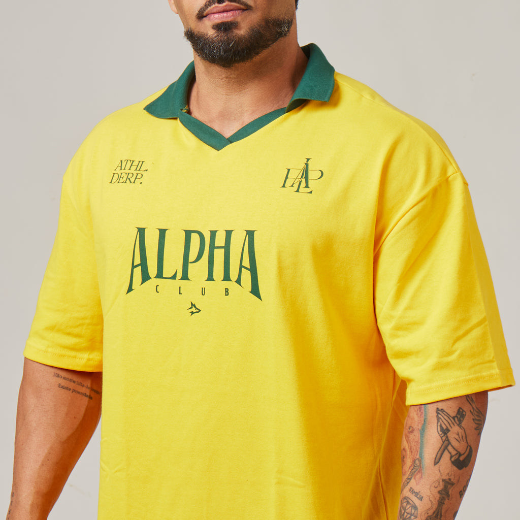 Camiseta Oversized Alpha Club Amarelo Clássico