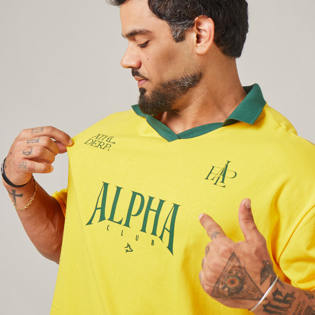 Camiseta Oversized Alpha Club Amarelo Clássico