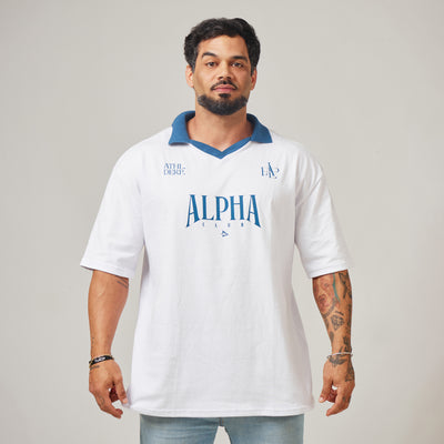 Camiseta Oversized Alpha Club Branco Origem