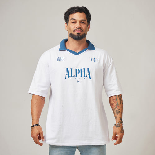 Camiseta Oversized Alpha Club Branco Origem