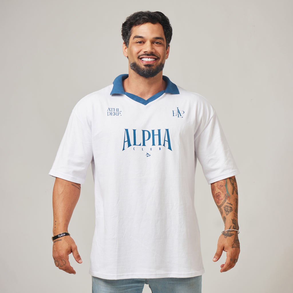 Camiseta Oversized Alpha Club Branco Origem