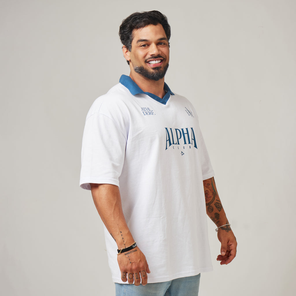 Camiseta Oversized Alpha Club Branco Origem