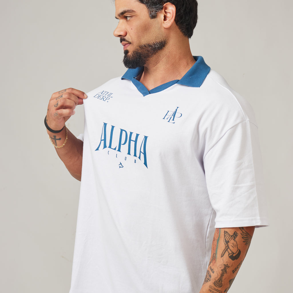 Camiseta Oversized Alpha Club Branco Origem