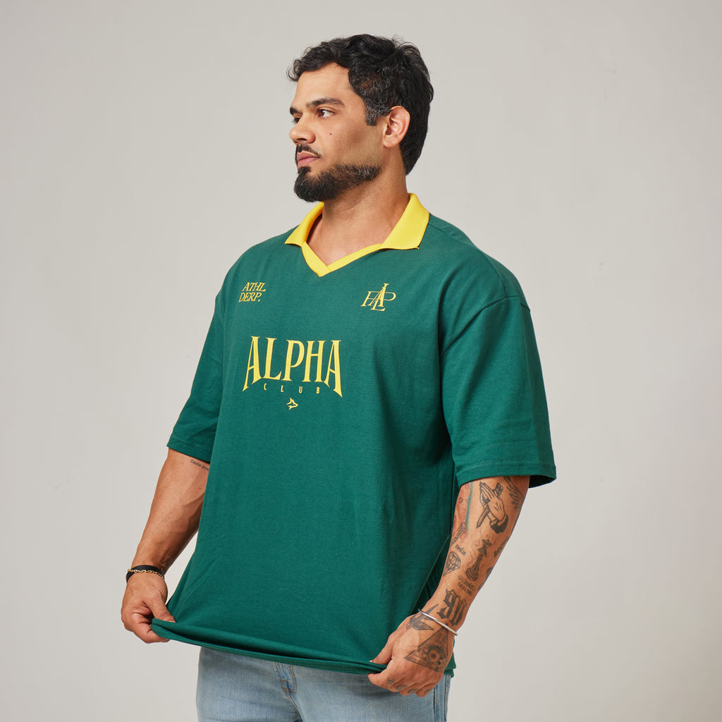 Camiseta Oversized Alpha Club Verde Bandeira