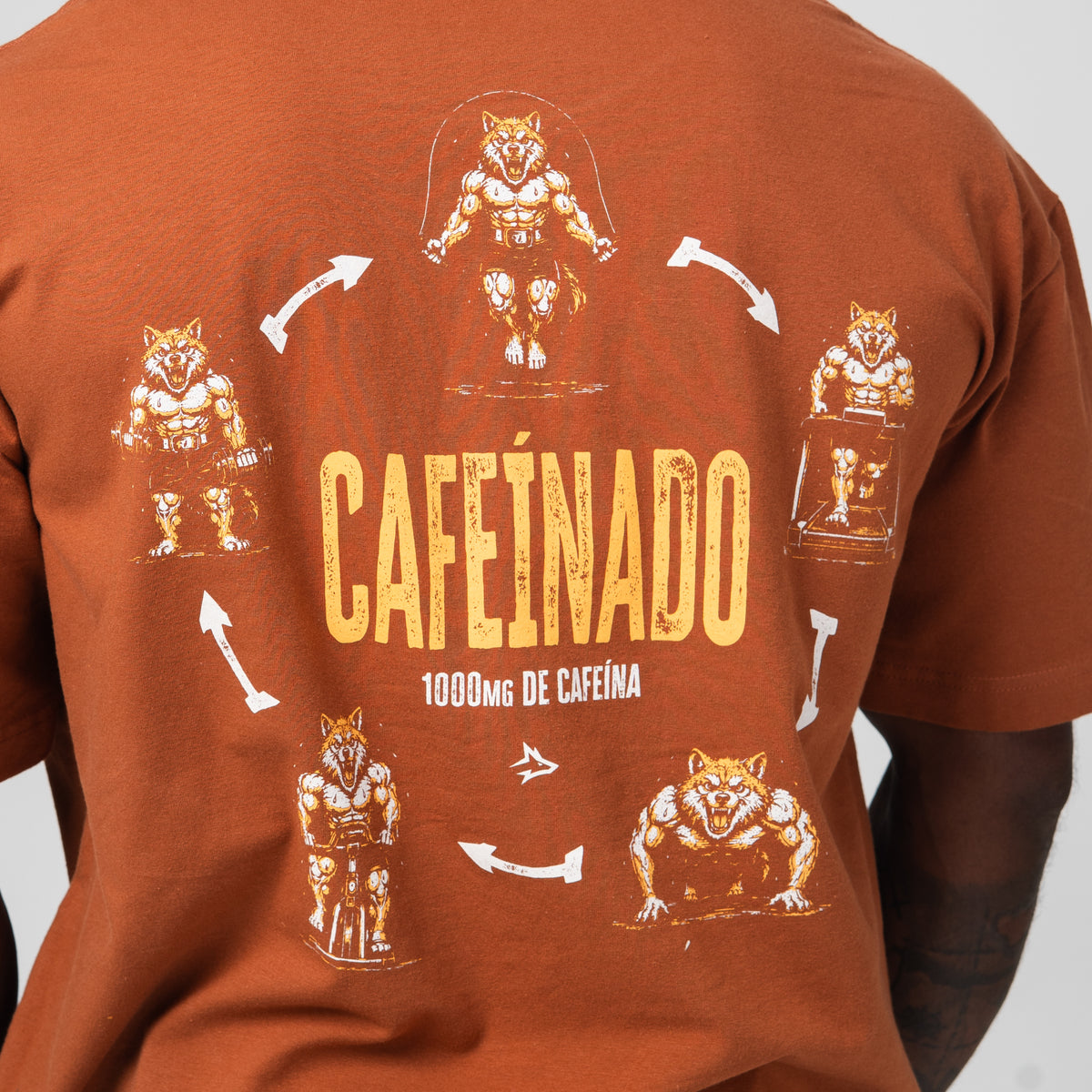 Camiseta Oversized Caffeine Marrom Telha