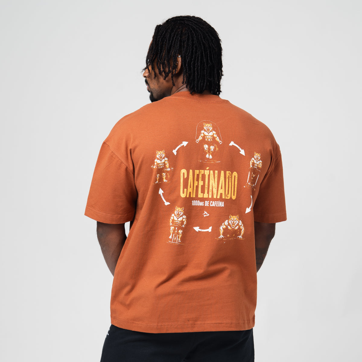 Camiseta Oversized Caffeine Marrom Telha