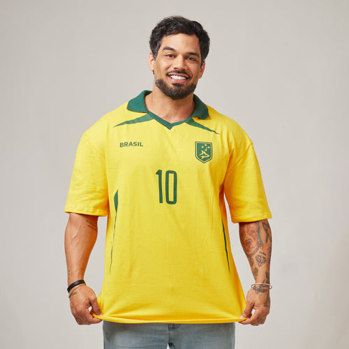 Camiseta Oversized Conquista Amarelo Clássico