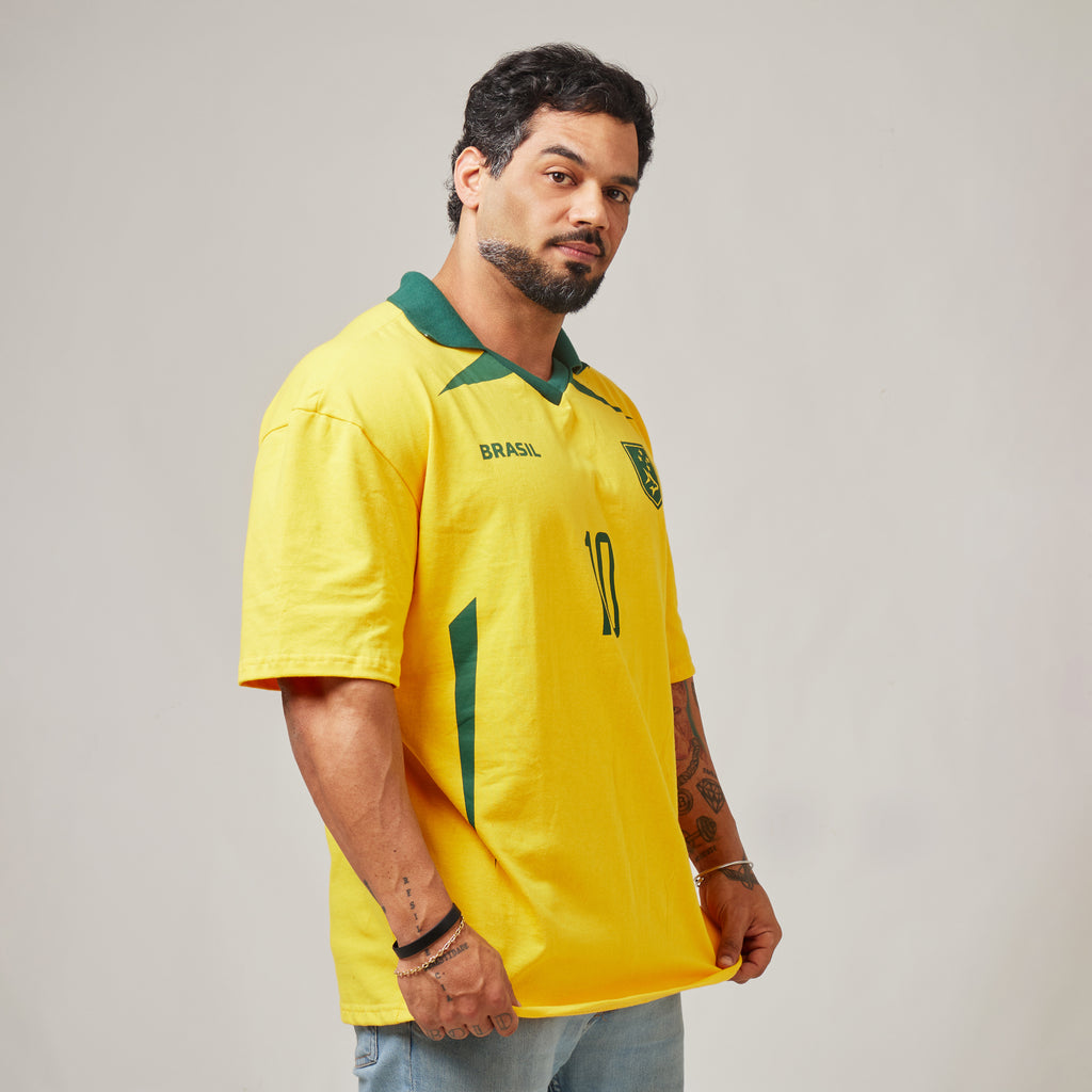 Camiseta Oversized Conquista Amarelo Clássico