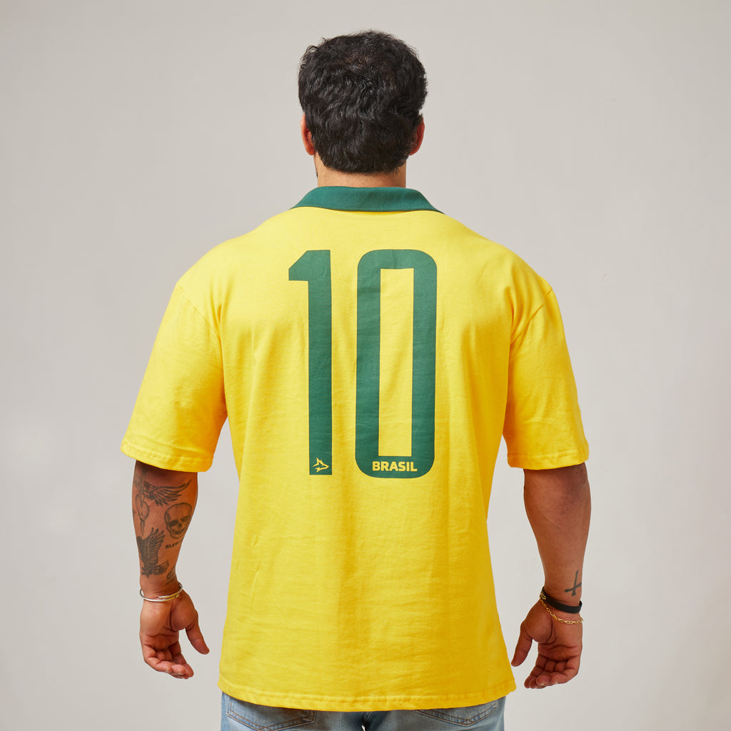 Camiseta Oversized Conquista Amarelo Clássico