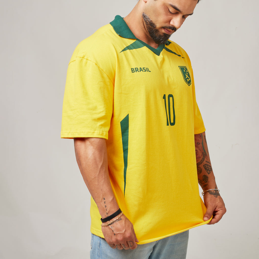 Camiseta Oversized Conquista Amarelo Clássico