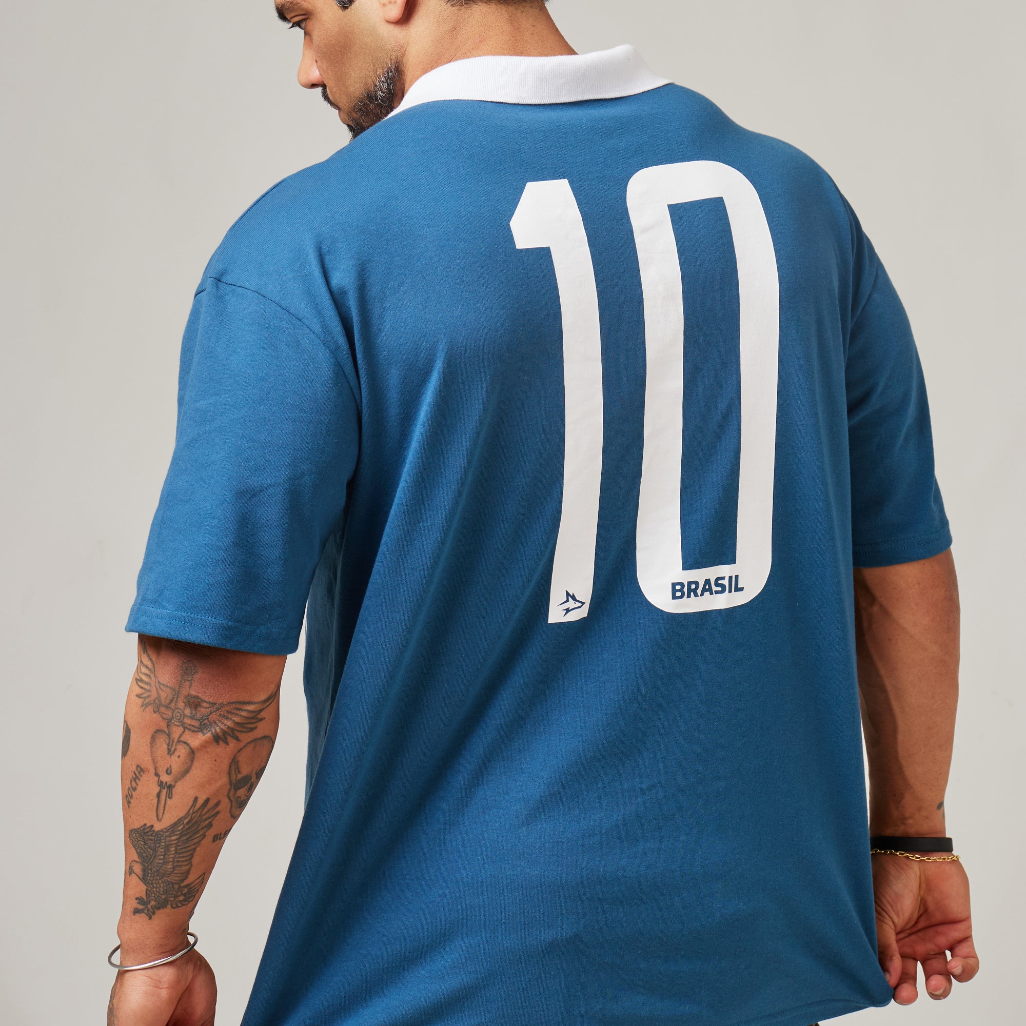 Camiseta Oversized Conquista Azul Vintage