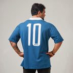 Camiseta Oversized Conquista Azul Vintage
