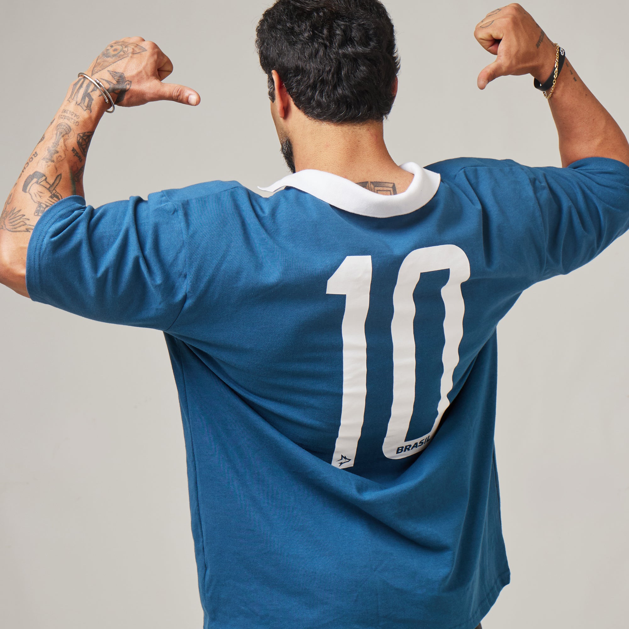 Camiseta Oversized Conquista Azul Vintage