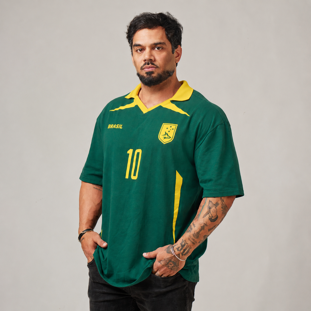 Camiseta Oversized Conquista Verde Bandeira