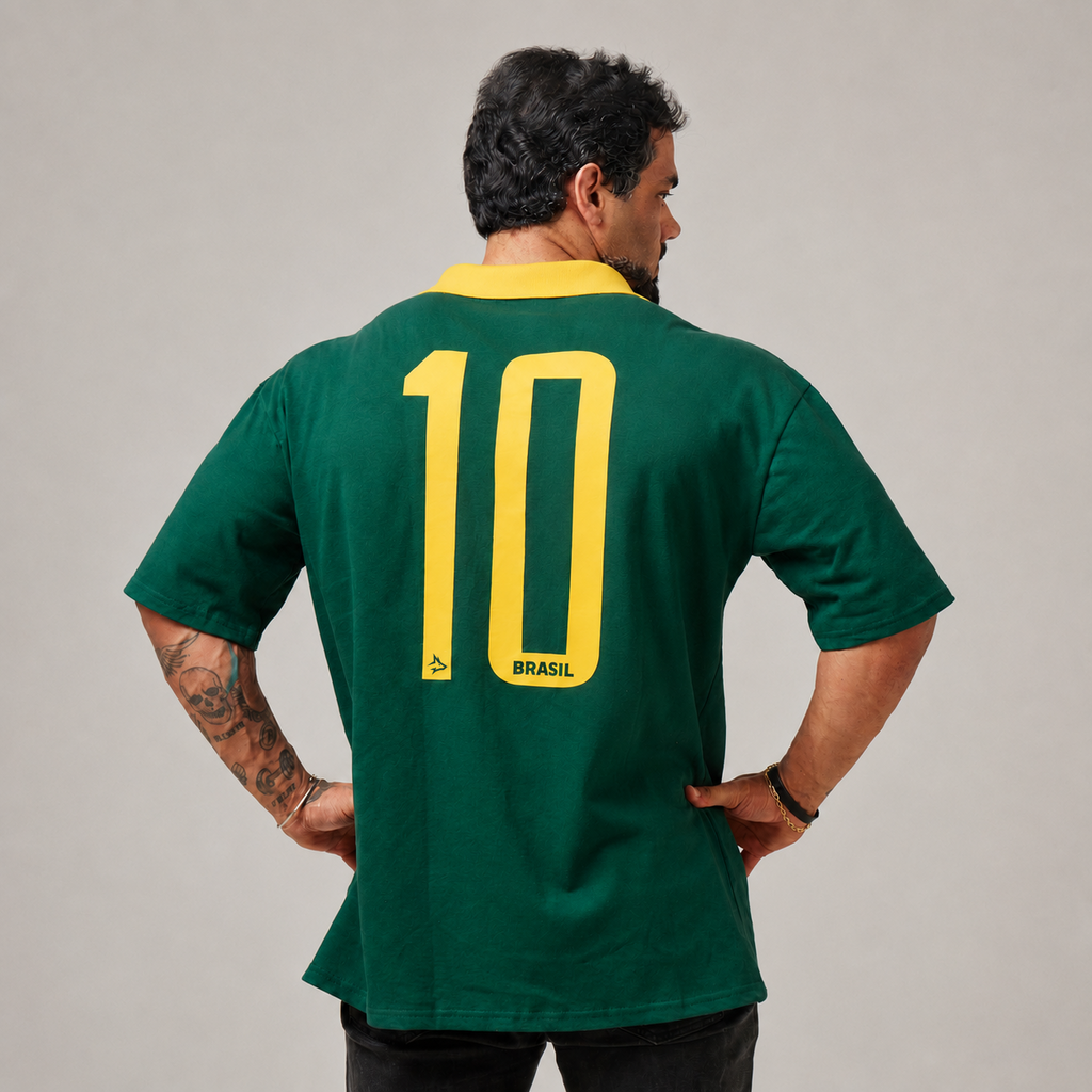 Camiseta Oversized Conquista Verde Bandeira