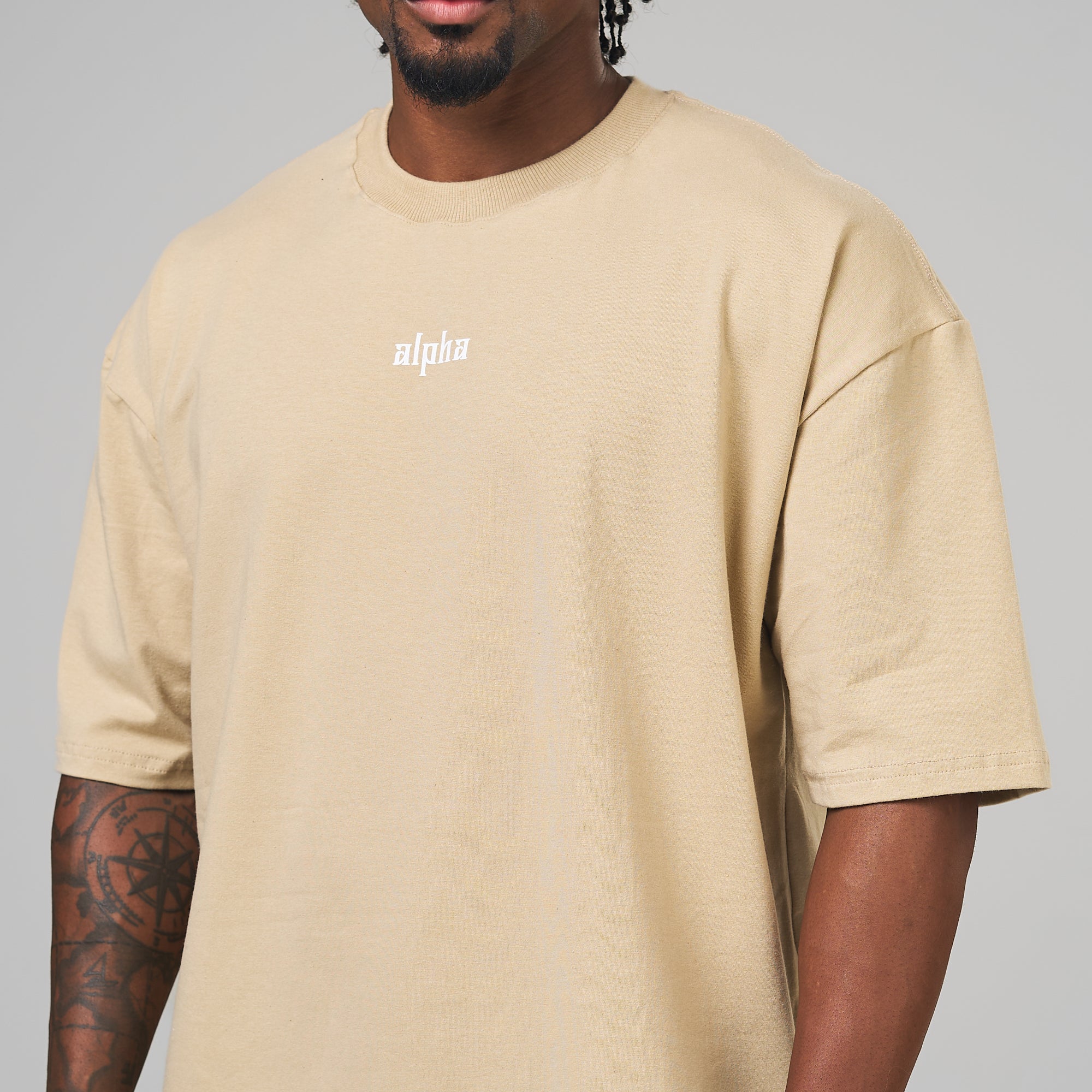 Camiseta Oversized Empire Bege Duna
