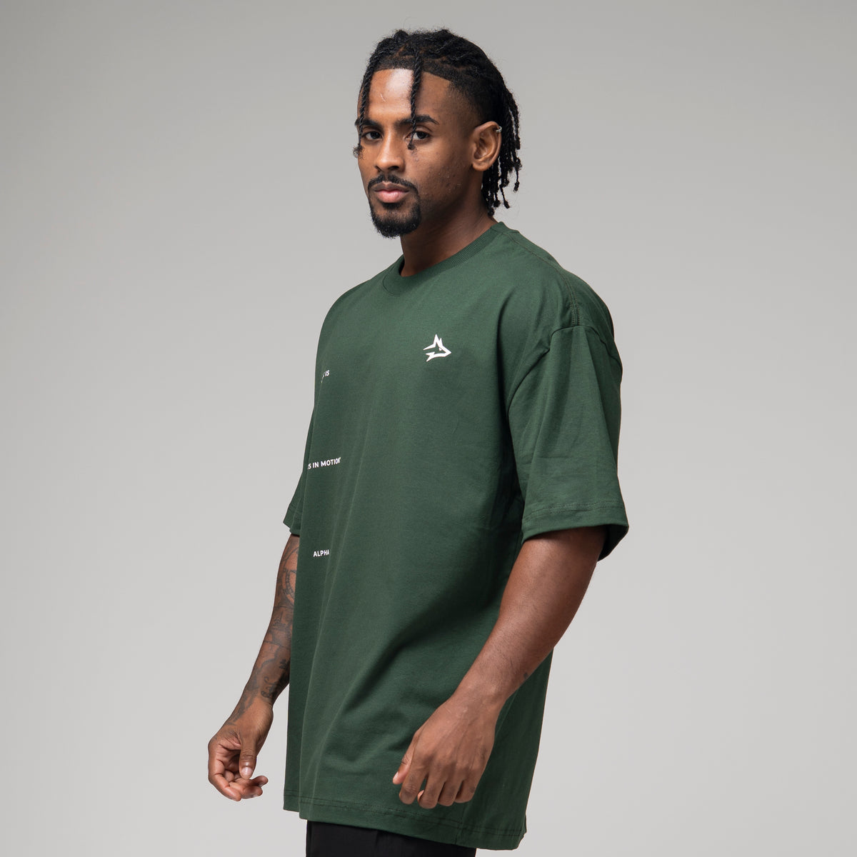 Camiseta Oversized In Motion Verde Musgo