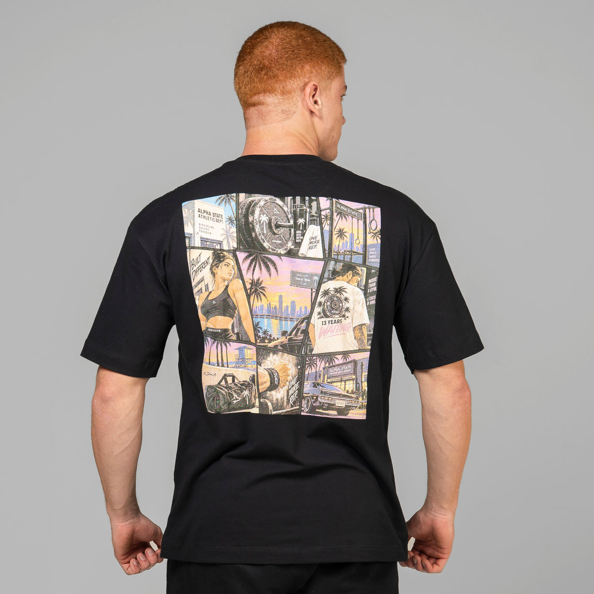 Camiseta Oversized Mosaic Preto
