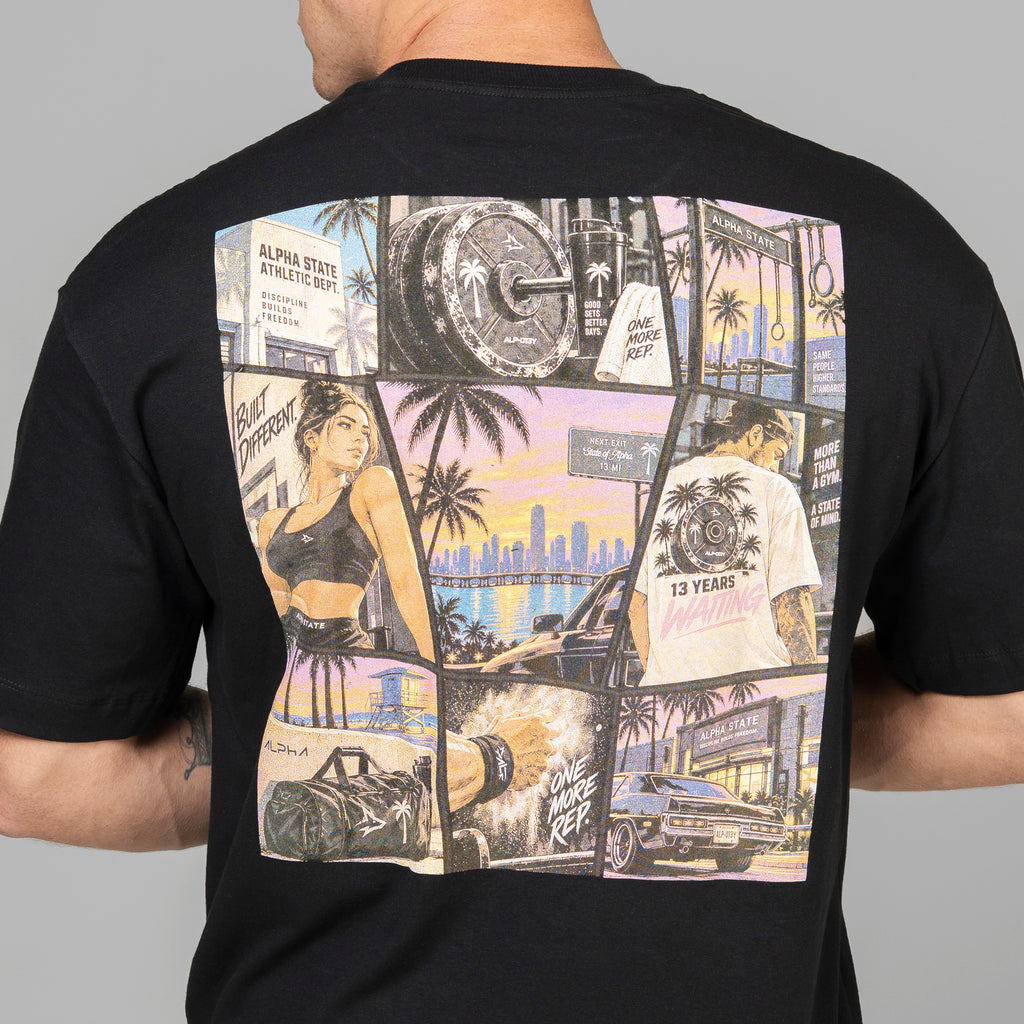 Camiseta Oversized Mosaic Preto