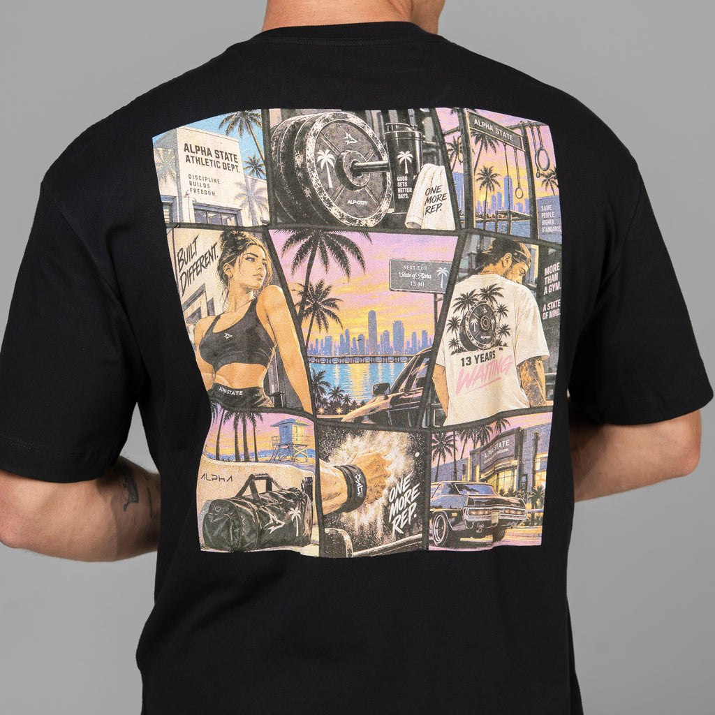 Camiseta Oversized Mosaic Preto