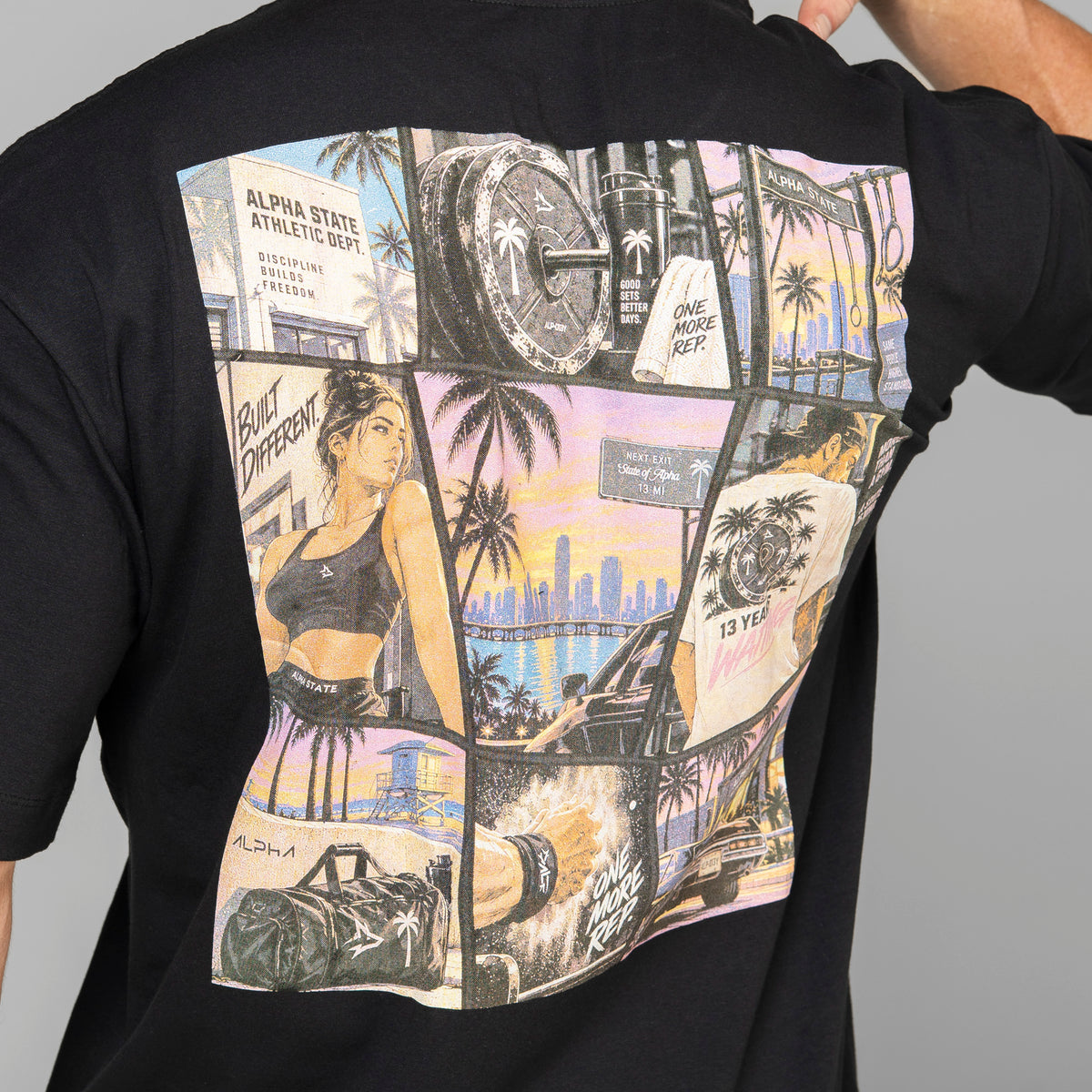 Camiseta Oversized Mosaic Preto