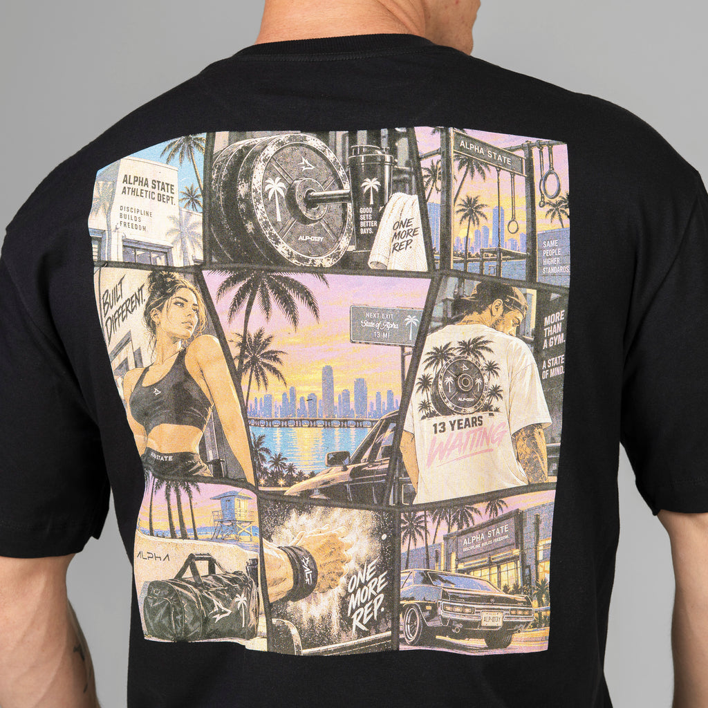 Camiseta Oversized Mosaic Preto