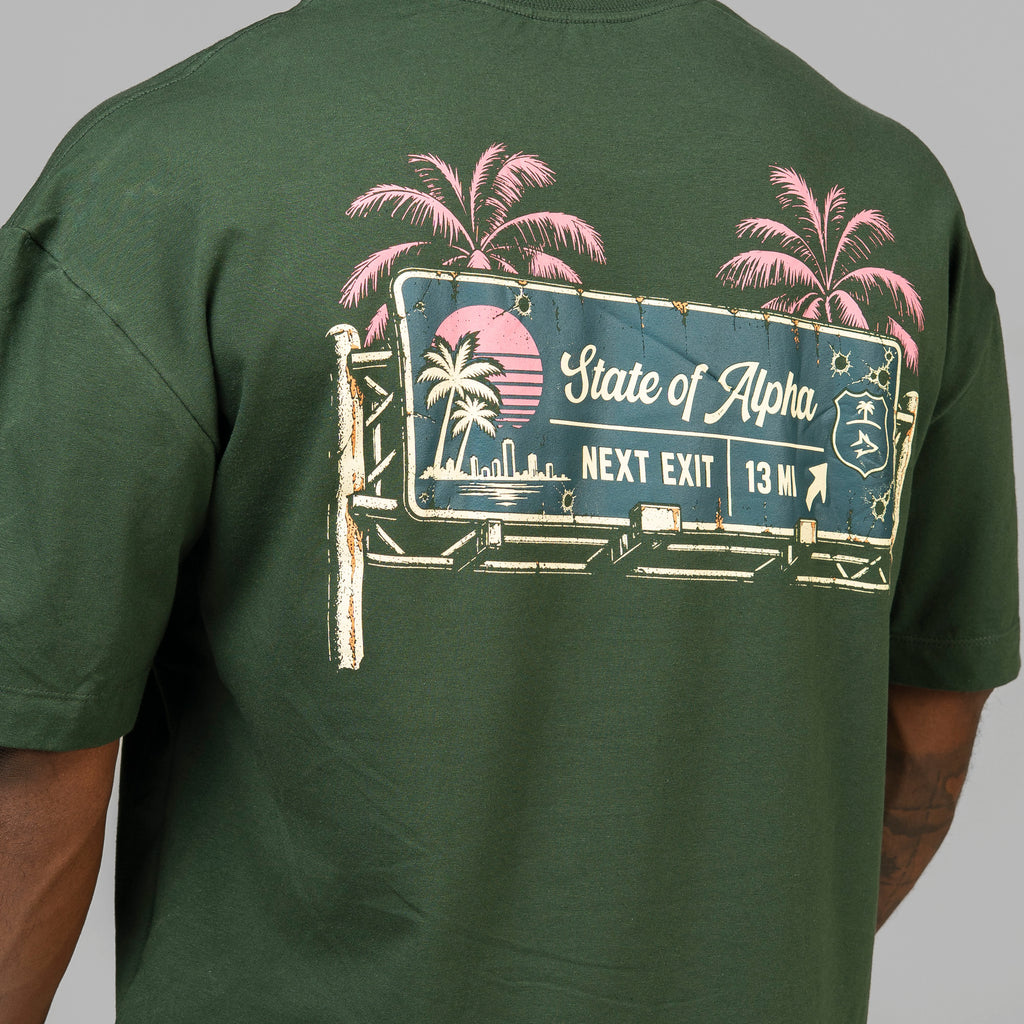 Camiseta Oversized Next Exit Verde Musgo