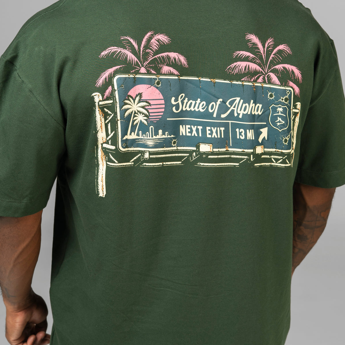 Camiseta Oversized Next Exit Verde Musgo