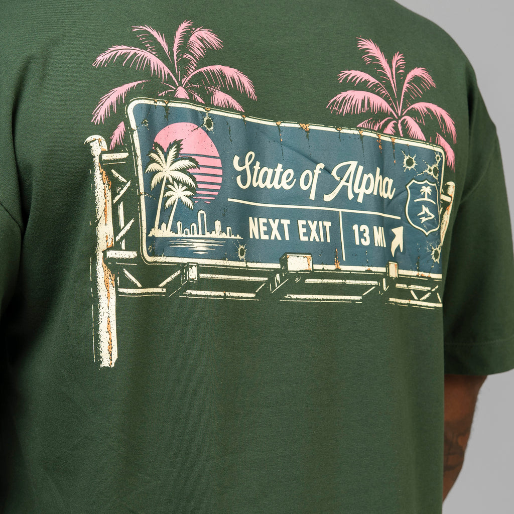 Camiseta Oversized Next Exit Verde Musgo